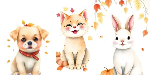 Cute Autumn Boho Characters Clipart generated by flux