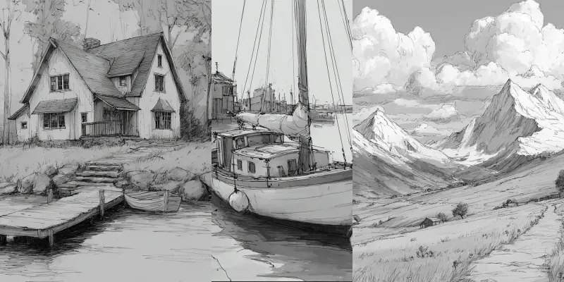 Sketch Loose Ink Storybook Charms generated by undefined