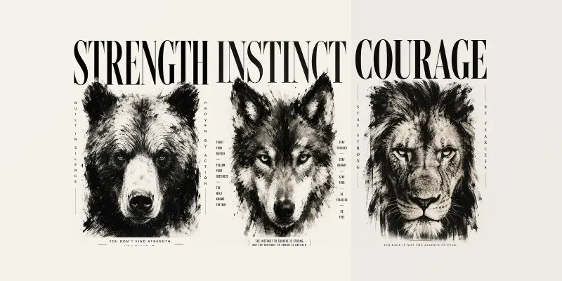 Expressive Animal Art Poster Collections generated by undefined