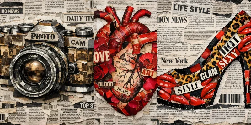 Magazine Strip Collage Art generated by undefined