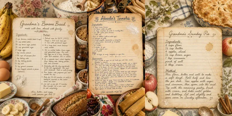 Family Recipe Keepsake Prints generated by undefined