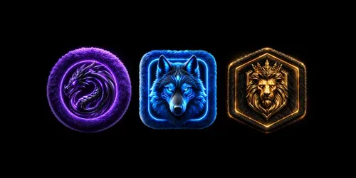 Neon Fur Tech Icons Packs generated by chatgpt-image