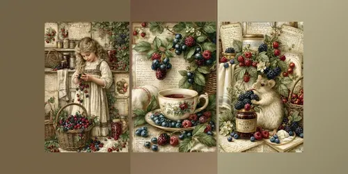 Blackberry Cottage Kitchen Journal Pages generated by midjourney