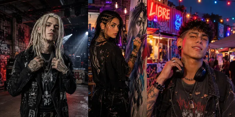 Punk Editorial Portraits generated by undefined