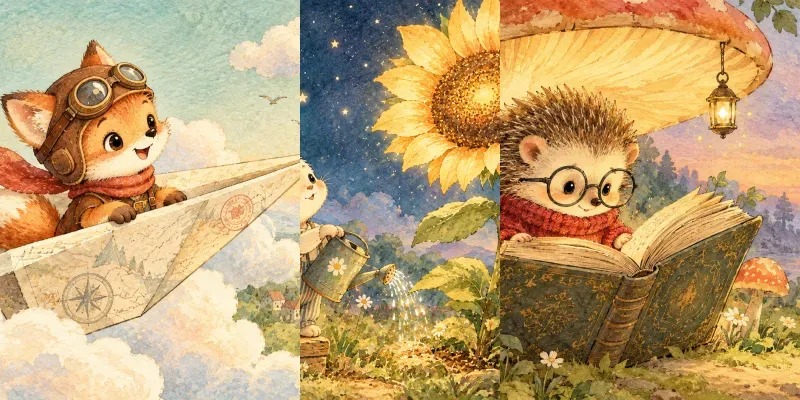 Whimsical Watercolor Storybook Characters generated by undefined