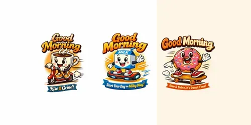 Cute Morning Cartoon Designs generated by chatgpt-image