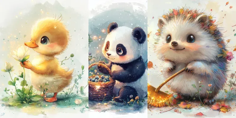 Kawaii Chibi Animal Fairy Garden Art