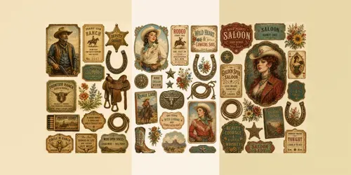 Wild West Vintage Ephemera Kits generated by chatgpt-image