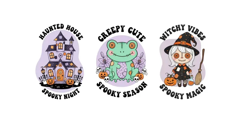 Spooky Cute Whimsical Halloween Clipart generated by undefined