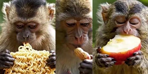 ASMR Monkeys Eating generated by veo