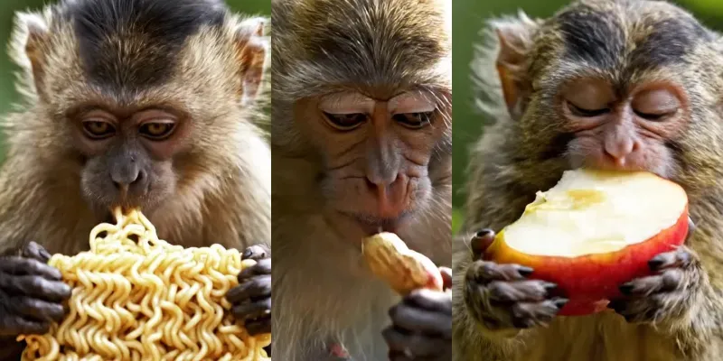 ASMR Monkeys Eating generated by undefined
