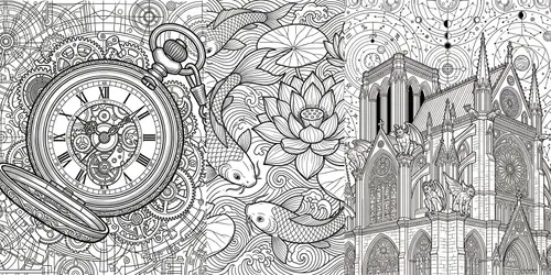 Intricate Adult Coloring Pages generated by gemini-image