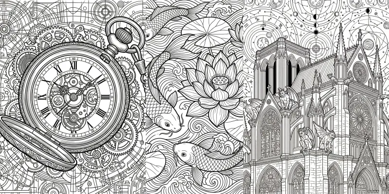 Intricate Adult Coloring Pages generated by undefined