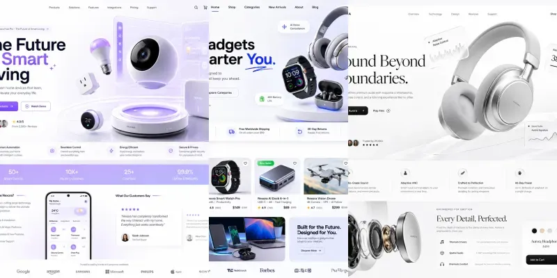 Futuristic Tech Product Landing Pages generated by undefined