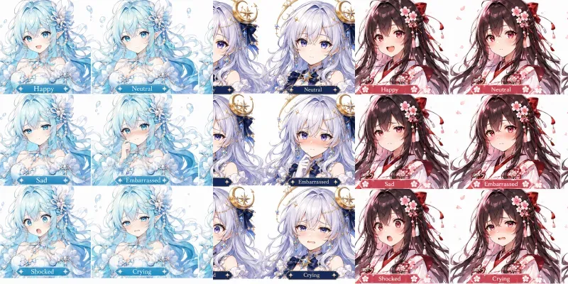 Vtuber Expression Sheets generated by undefined
