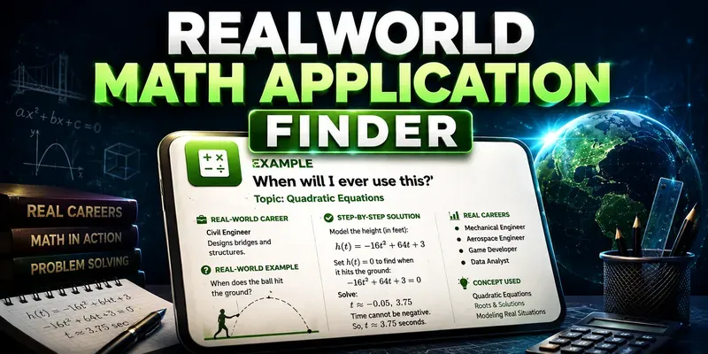 Realworld Math Application Finder generated by undefined