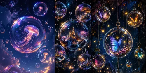 Magical Bubble Worlds Art generated by chatgpt-image