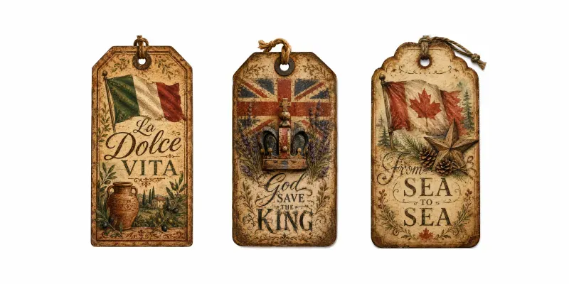 Vintage Country Flag Tags generated by undefined