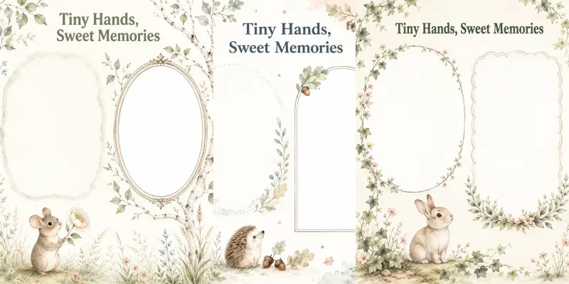 Woodland Handprint Baby Photo Keepsakes generated by undefined