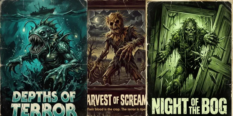 Retro 80s Horror Movie Posters generated by undefined