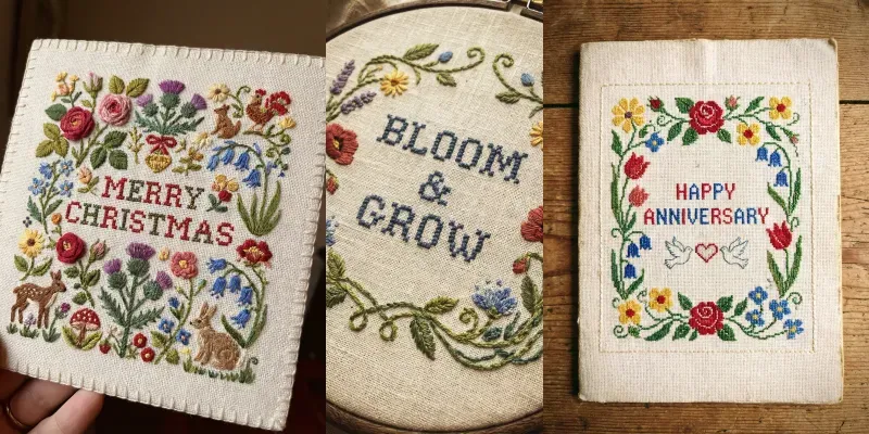 Vintage Folk Embroidery Art generated by undefined