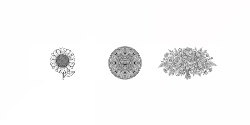 Flower Coloring Book Page Builders generated by undefined