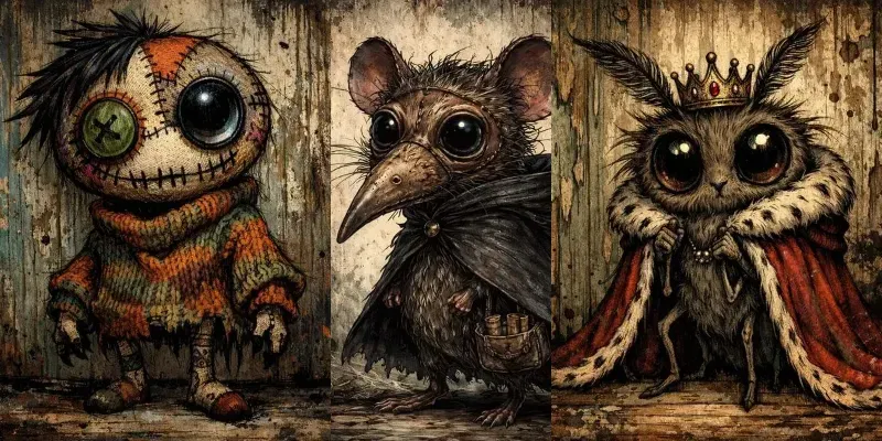 Whimsical Macabre Character Illustrations generated by undefined