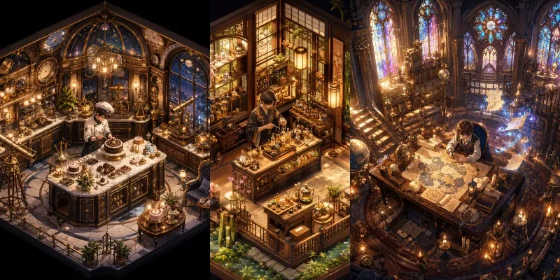Isometric Cozy Creator Rooms Premium A generated by undefined