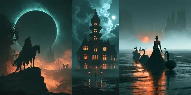 Teal Amber Gothic Dreamscapes