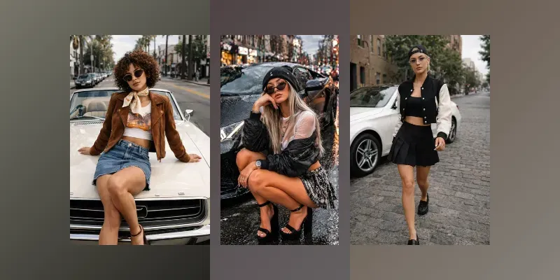 Street Fashion Editorial Car Poses generated by undefined