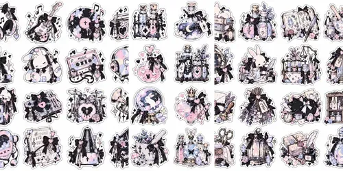Kawaii Pastel Goth Sticker Sheets generated by chatgpt-image