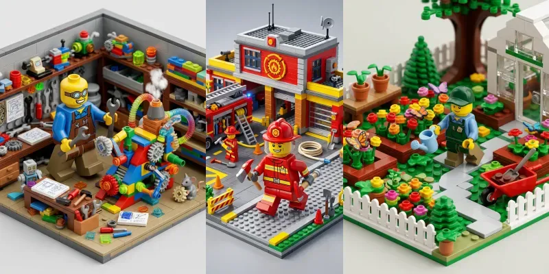 Brick Figure Story Scenes generated by undefined