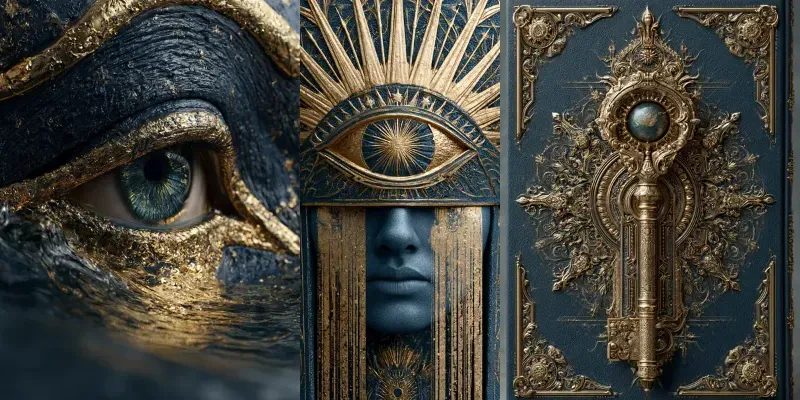 Mythic Navy Gold Book Covers generated by undefined