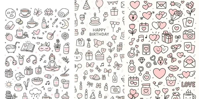 Cute Kawaii Doodle Art For Wallpapers generated by undefined