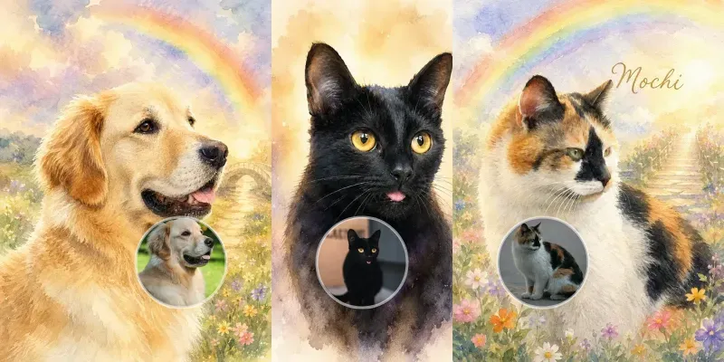 Pet Memorial Portraits From Your Photos generated by undefined