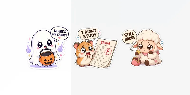 Cute Kawaii Emotion Sticker Generator generated by undefined