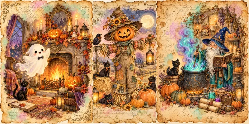 Whimsical Halloween Witchcraft Journals