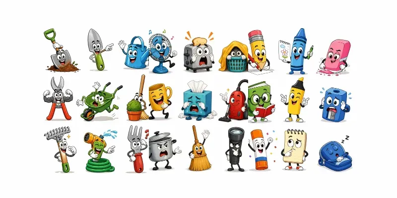 Nine Funny Cartoon Characters generated by undefined
