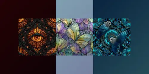 Luminous Stained Glass Patterns generated by midjourney