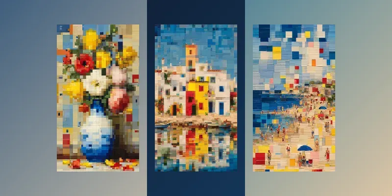 Abstract Colorful Pixel Mosaic Art generated by undefined
