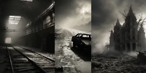 Ashen Apocalypse Dark Fantasy Scenes generated by stable-diffusion