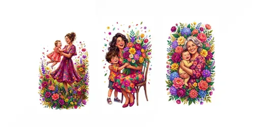 Mothers Day Vibrant Art Pods generated by gemini-image