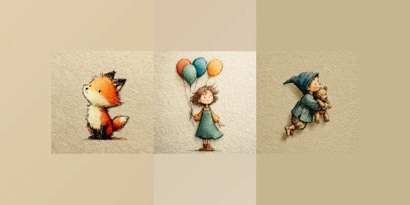 Vintage Childrens Book Style Printables generated by undefined