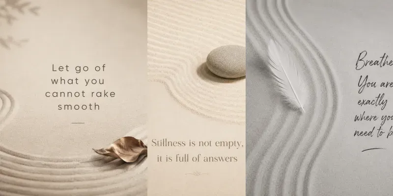 Zen Sand Mindfulness Quote Posters generated by undefined