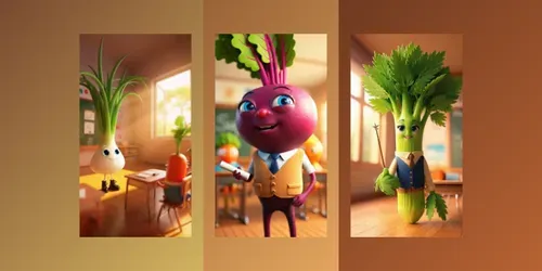 The Veggie Classroom Chronicles generated by sora