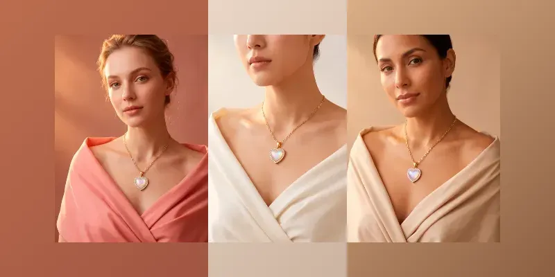 Pendant Necklaces On Model Editorials generated by undefined