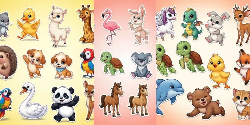 Cute Disneystyle Animal Sticker Sets generated by undefined