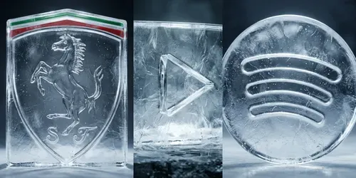 Realistic 3D Ice Logos generated by gemini-image