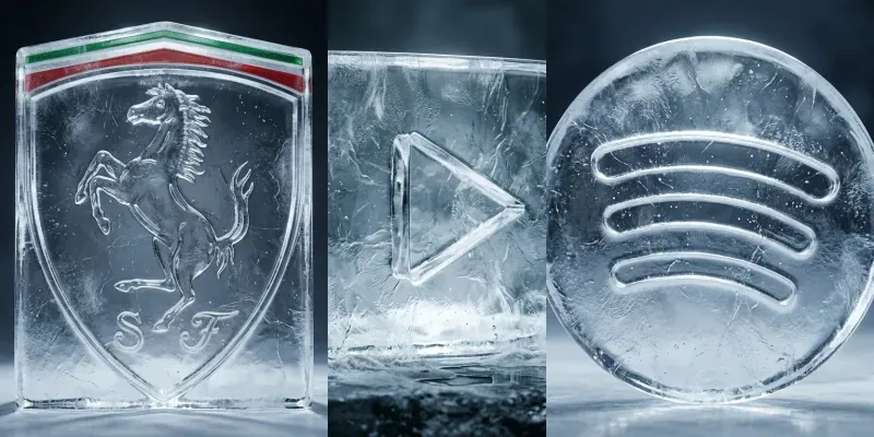 Realistic 3D Ice Logos generated by undefined