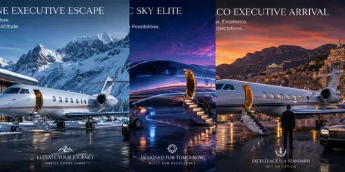Cinematic Luxury Private Jet Advertisements generated by chatgpt-image